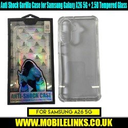 Anti Shock Gorilla Case for Samsung Galaxy A26 5G + 2.5D Tempered Glass